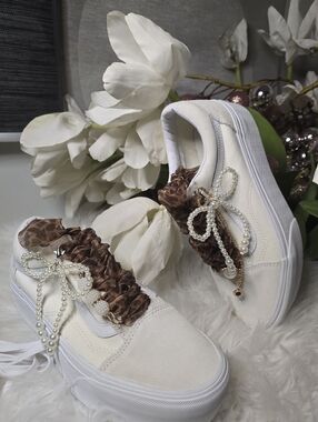 Vans custom  Off White FU Old Skool Stackform Women Sneakersize:8.5 New